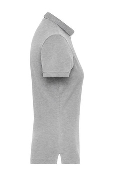 Damen BIO Stretch Poloshirt ~ grau-heather XXL