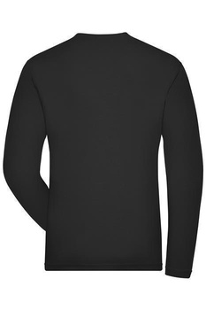 Herren BIO Stretch Langarm T-Shirt - JN1804 SOLID - ~ schwarz S