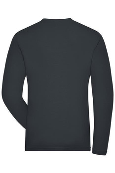 Herren BIO Stretch Langarm T-Shirt - JN1804 SOLID - ~ carbon S