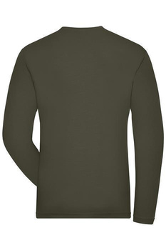 Herren BIO Stretch Langarm T-Shirt - JN1804 SOLID - ~ olive XS