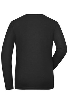 Damen BIO Stretch Langarm T-Shirt - JN1803 ~ schwarz 3XL